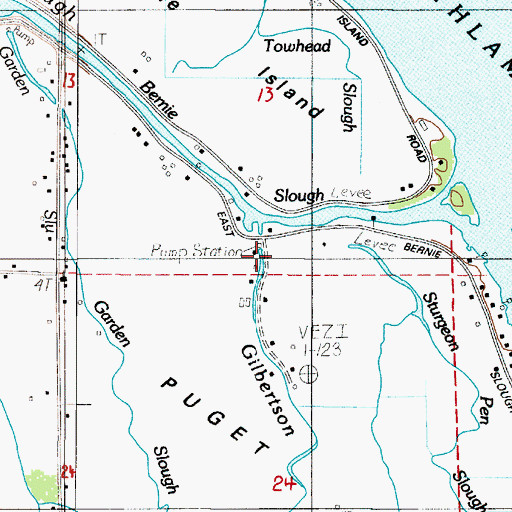 Topographic Map of Gilbertson Slough, WA