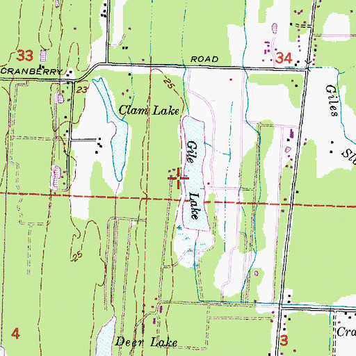 Topographic Map of Gile Lake, WA