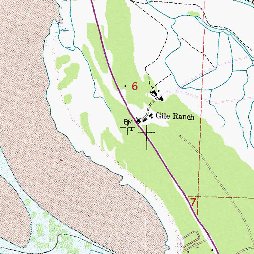 Topographic Map of Gile Ranch, WA