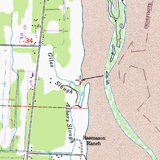 Topographic Map of Giles Slough, WA