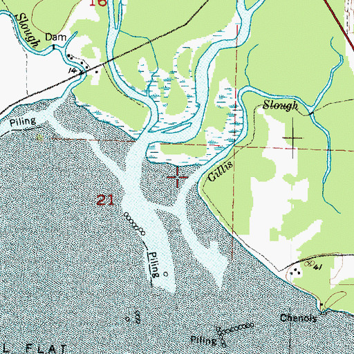 Topographic Map of Gillis Slough, WA