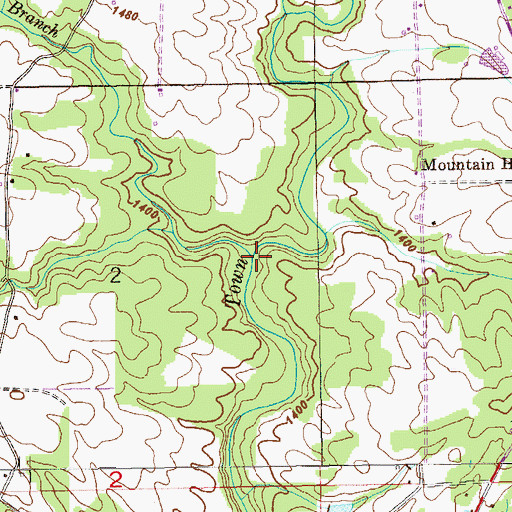 Topographic Map of Shumaker Branch, AL