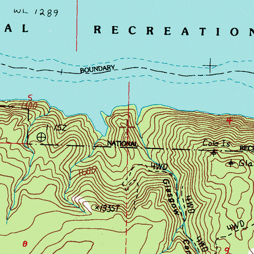 Topographic Map of Glasgow Canyon, WA