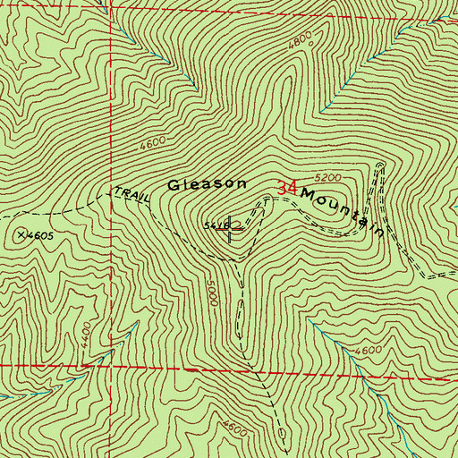 Topographic Map of Gleason Mountain, WA