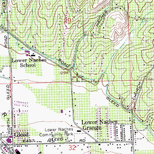 Topographic Map of Gleed Ditch, WA