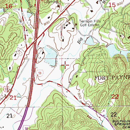 Topographic Map of Smith Branch, AL