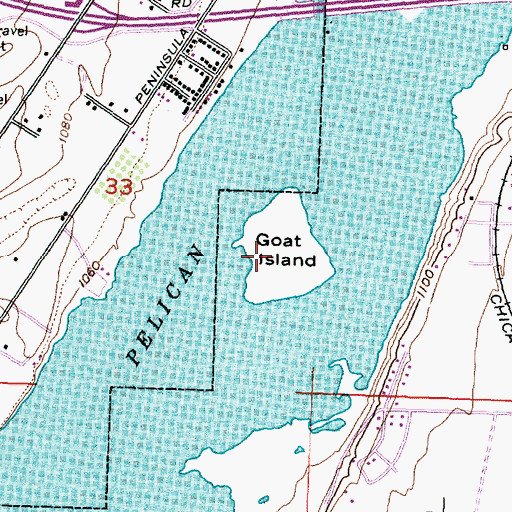 Topographic Map of Goat Island, WA
