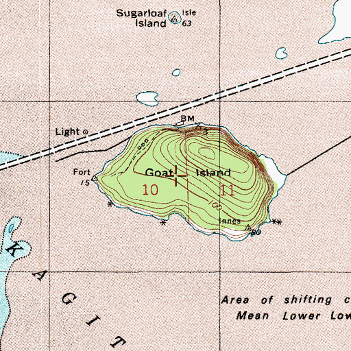 Topographic Map of Goat Island, WA
