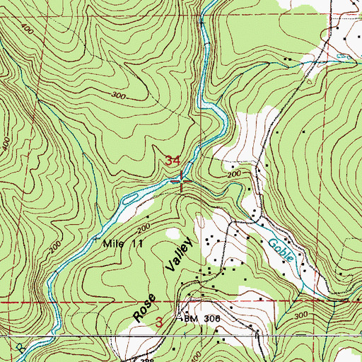 Topographic Map of Goble Creek, WA