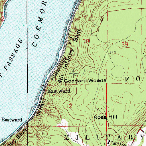 Topographic Map of Goddard Woods, WA