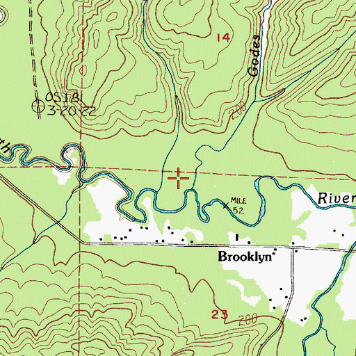 Topographic Map of Godes Creek, WA