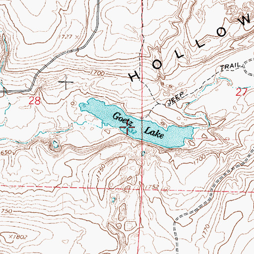 Topographic Map of Goetz Lake, WA