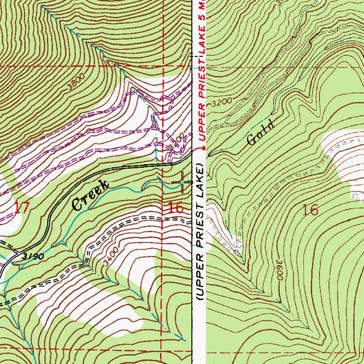 Topographic Map of Gold Creek, WA