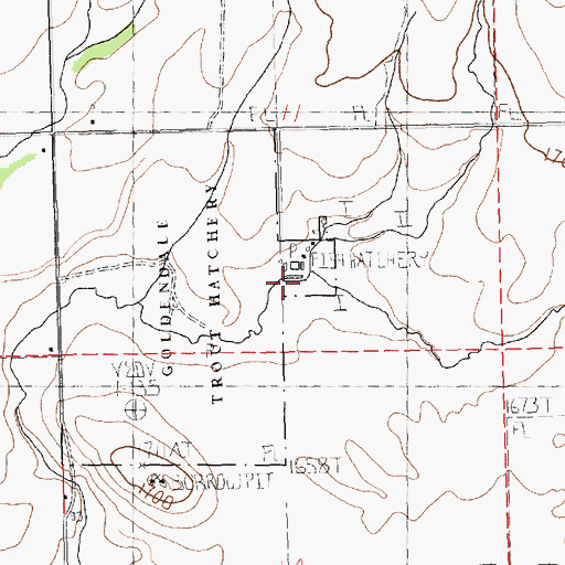 Topographic Map of Goldendale Trout Hatchery, WA