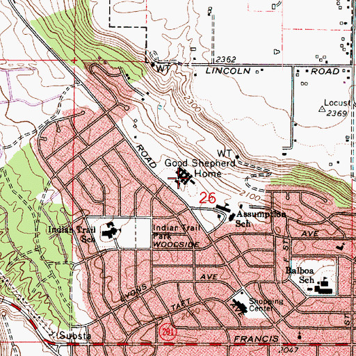 Topographic Map of Good Shepherd Home, WA