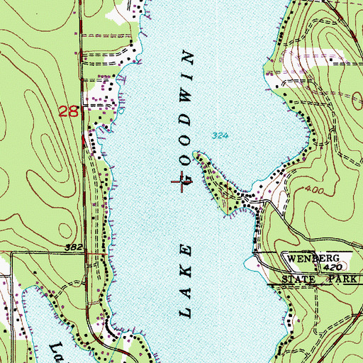 Topographic Map of Lake Goodwin, WA