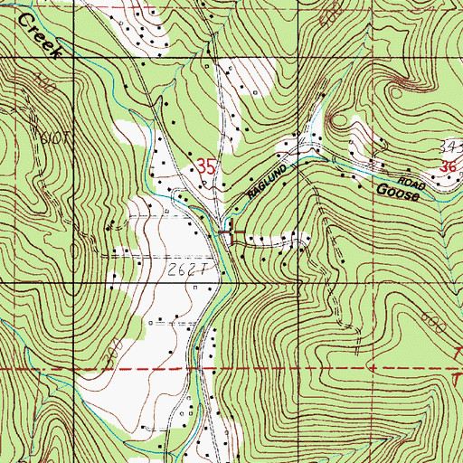 Topographic Map of Goose Hollow, WA