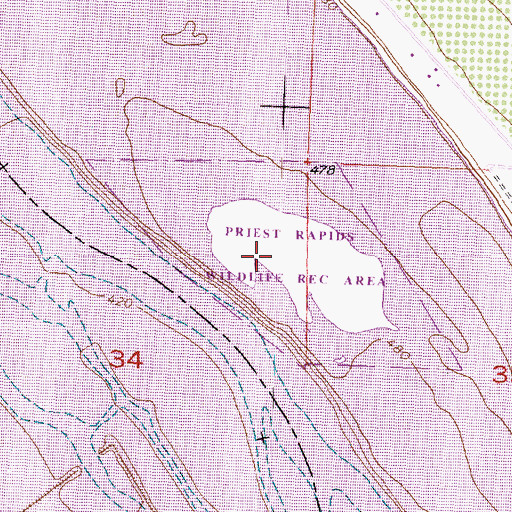 Topographic Map of Goose Island, WA