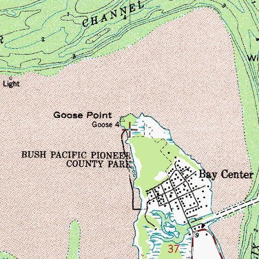 Topographic Map of Goose Point, WA