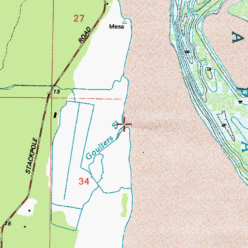 Topographic Map of Goulters Slough, WA