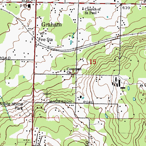 Topographic Map of Graham School, WA