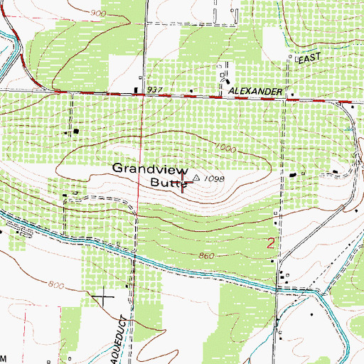 Topographic Map of Grandview Butte, WA