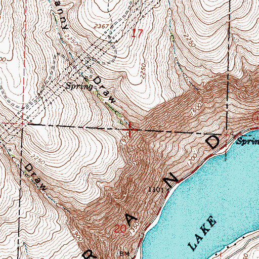 Topographic Map of Granny Draw, WA