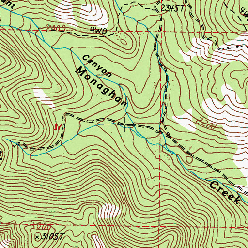 Topographic Map of Grant Canyon, WA
