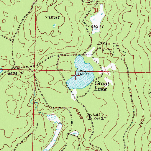 Topographic Map of Grant Lake, WA