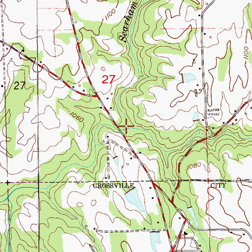 Topographic Map of South Fork Scarham Creek, AL