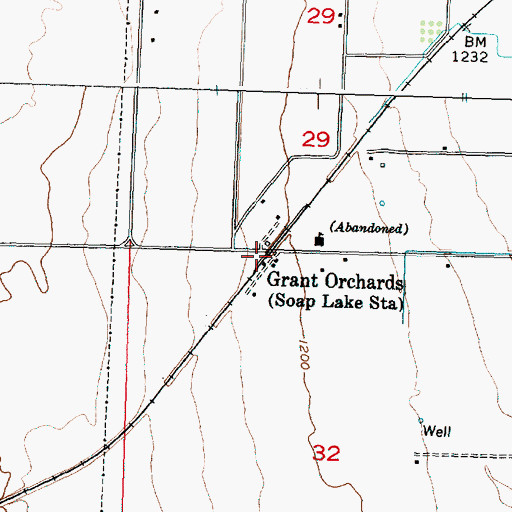 Topographic Map of Grant Orchards, WA