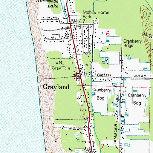 Topographic Map of Grayland, WA