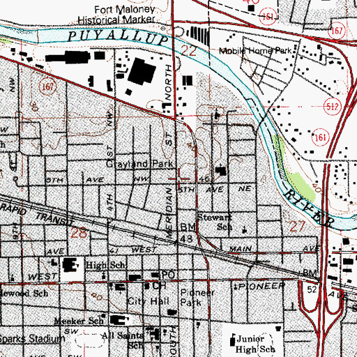 Topographic Map of Grayland Park, WA