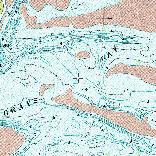 Topographic Map of Grays Bay, WA
