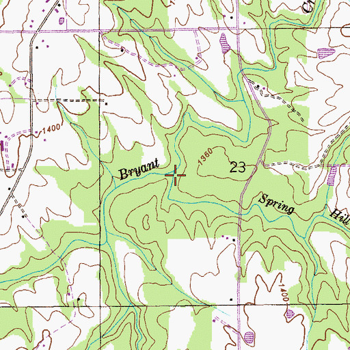 Topographic Map of Spring Hill Creek, AL