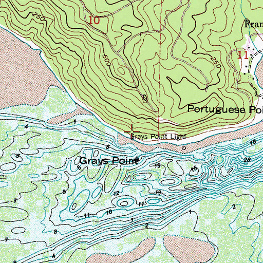 Topographic Map of Grays Point, WA