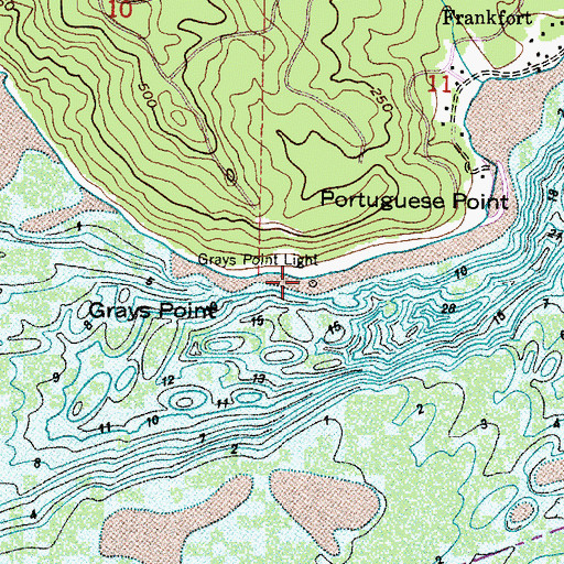 Topographic Map of Grays Point Light, WA