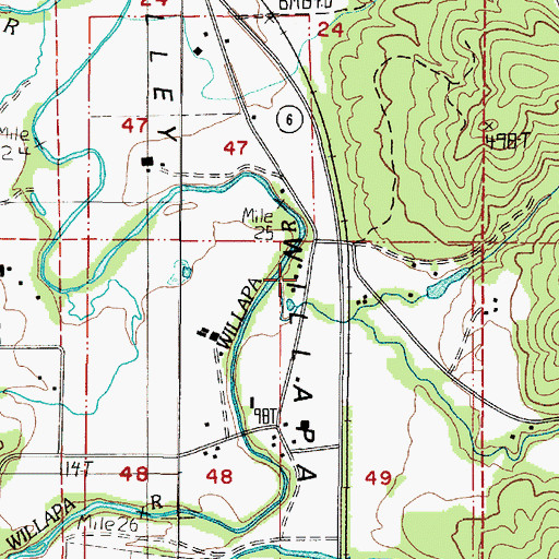Topographic Map of Green Creek, WA