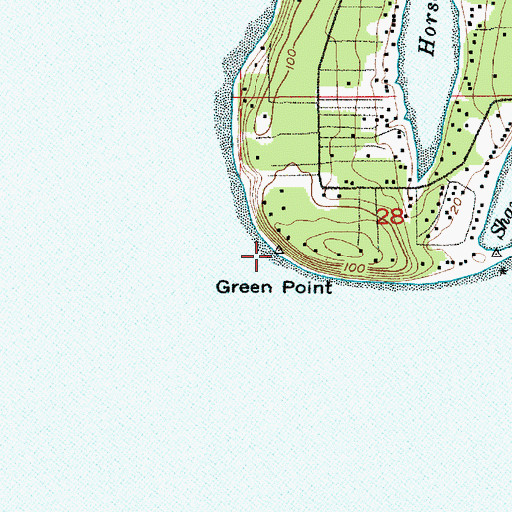 Topographic Map of Green Point, WA