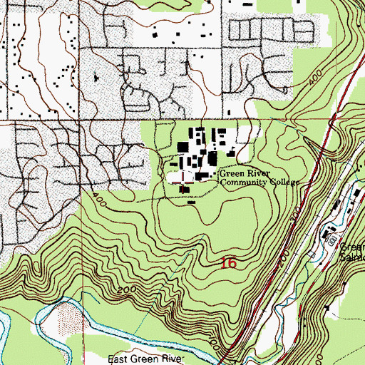 Topographic Map of Green River Community College, WA