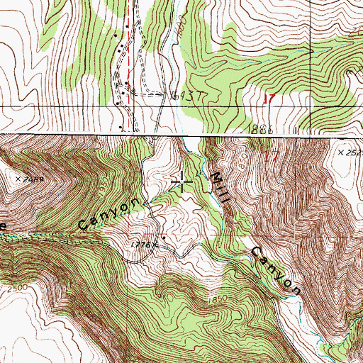 Topographic Map of Greene Canyon, WA