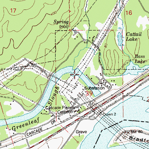 Topographic Map of Greenleaf Creek, WA