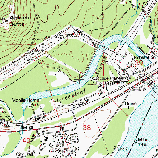 Topographic Map of Greenleaf Slough, WA