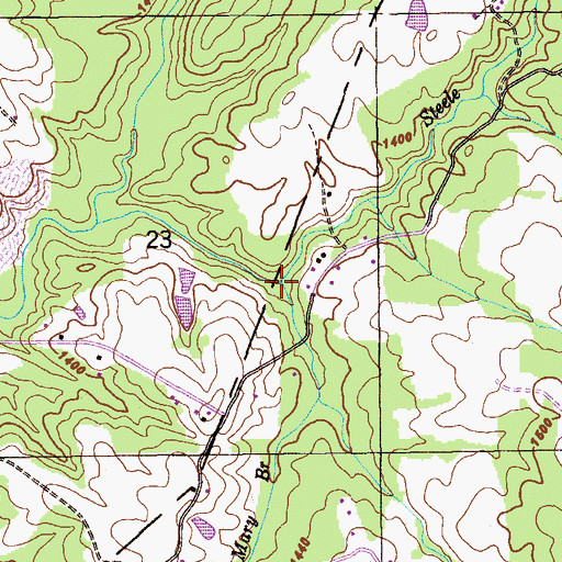 Topographic Map of Steele Creek, AL