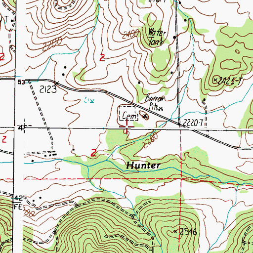 Topographic Map of Greenwood School, WA