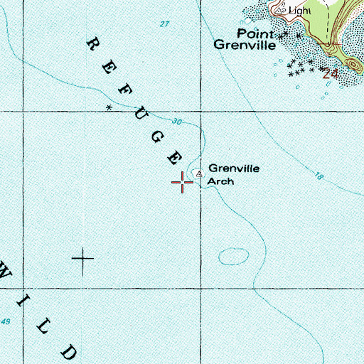 Topographic Map of Grenville Arch, WA