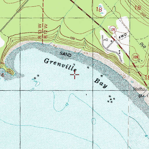 Topographic Map of Grenville Bay, WA