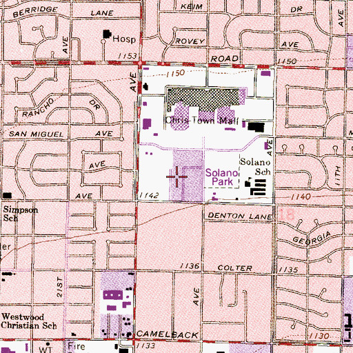 Topographic Map of Solano Park, AZ