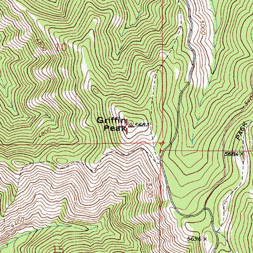 Topographic Map of Griffin Peak, WA