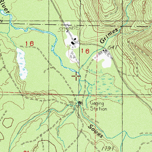 Topographic Map of Grimes Creek, WA